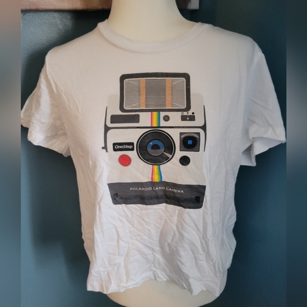 Polaroid size 2XL‎ crop T-shirt